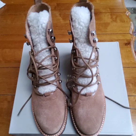 Women's Tan Lace-Up Boots - Picture 1 of 3